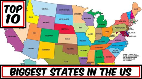 top 10 largest us states.